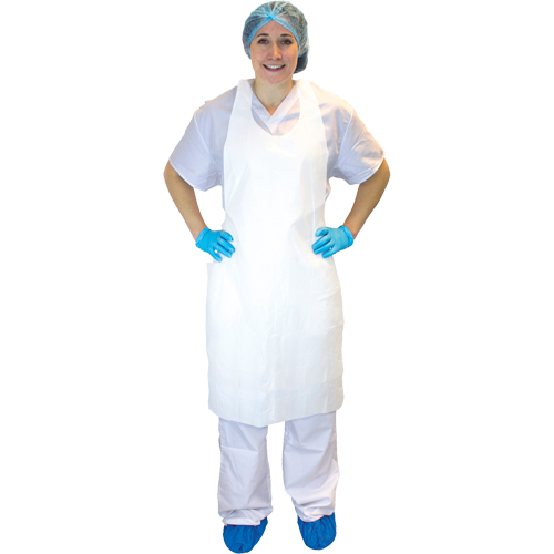 Polyethylene Apron, Polyethylene, White, 28" W x 46" L Toolneeds Inc.