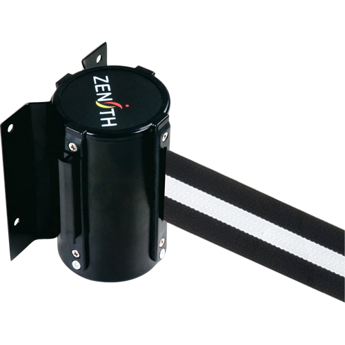 Wall Mount Barrier, Steel, Screw Mount, 7', Black/White Tape Toolneeds Inc.