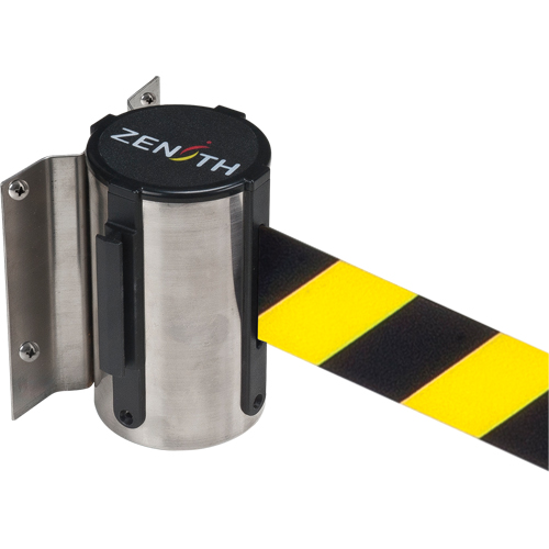 Wall Mount Barrier, Steel, Screw Mount, 7', Black/Yellow Tape Toolneeds Inc.