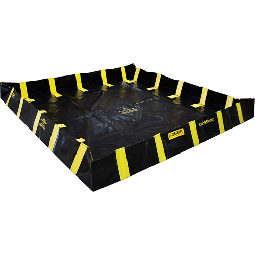 QuickBerm&reg; Containment Berm with Inside Wall Supports, 745 US gal. Capacity, 10' W x 10' L x 12" H, Snap-Up Bracket Toolneeds Inc.