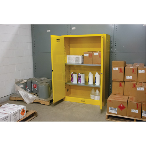 Flammable Storage Cabinet, 45 gal., 2 Door, 43" W x 65" H x 18" D Toolneeds Inc.