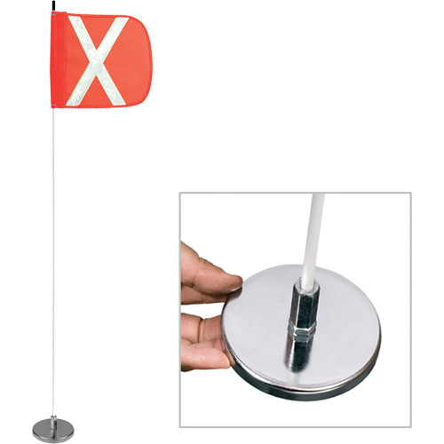 Tiges de s&eacute;curit&eacute; pour travaux l&eacute;gers Safety Whip, Fixation Aimant, Hauteur 5', Orange Toolneeds Inc.