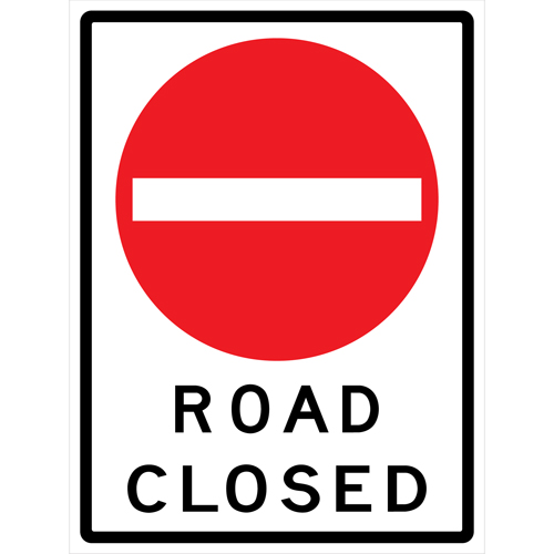 "Road Closed" Roll-Up Traffic Sign, 36" x 48", Vinyl, English with Pictogram Toolneeds Inc.