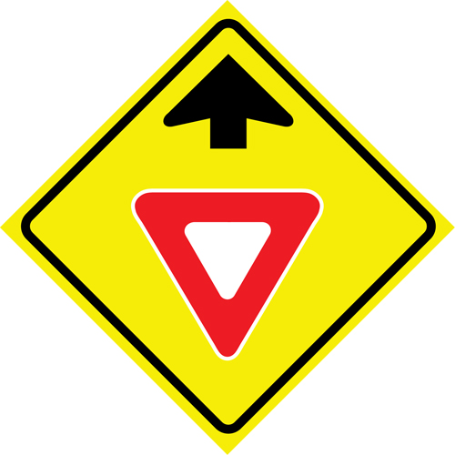"Yield Ahead" Roll-Up Traffic Sign, 36" x 36", Vinyl, Pictogram Toolneeds Inc.