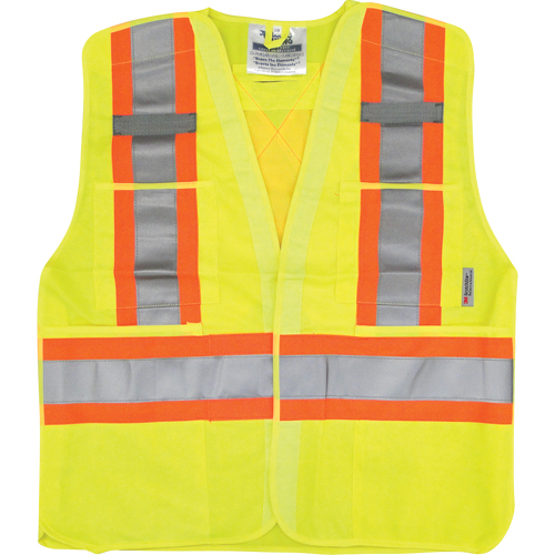 Traffic Safety Vest, High Visibility Lime-Yellow, Medium/Small, Polyester Toolneeds Inc.