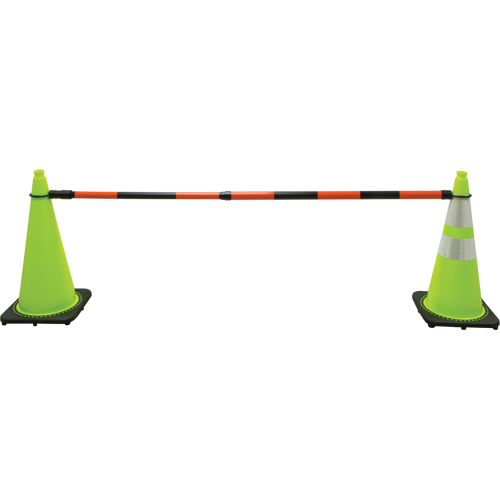 Retractable Cone Bar, 7' 5" Extended Length, Black/Orange Toolneeds Inc.