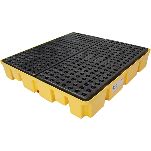 Palette de d&eacute;versements Poly-Slim-Line avec drain, Capacit&eacute; de d&eacute;versement 66 gal. US, 49" x 49" x 8,75" Toolneeds Inc.
