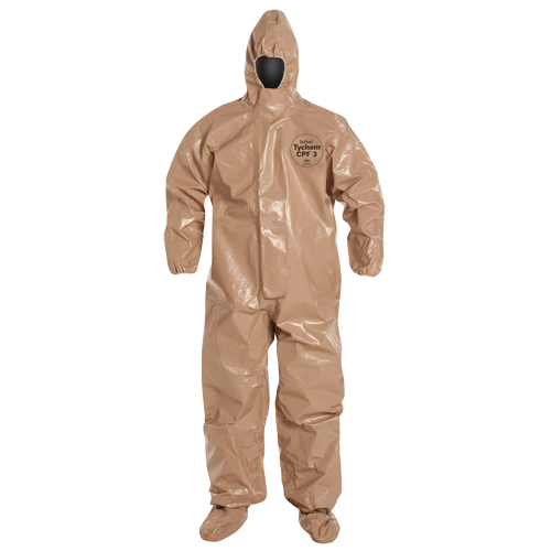 Tychem&reg; 5000 Protective Hooded Coveralls, Small, Brown Toolneeds Inc.