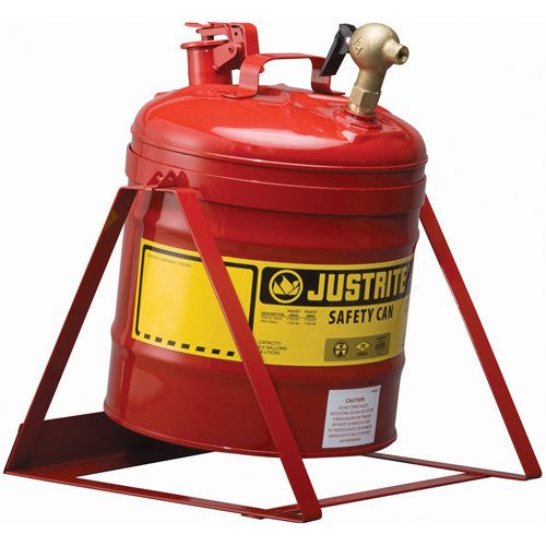 Bidon avec robinet s&eacute;curitaires pour laboratoires, Type I, Acier, 5 gal. US, Rouge, Homologu&eacute; FM Toolneeds Inc.
