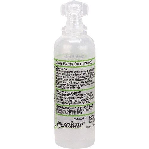Saline Eyewash Bottles, Full Bottle, 1 oz. Toolneeds Inc.