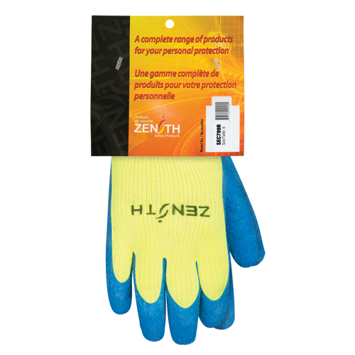 Gants haute visibilit&eacute; doubl&eacute;s d'acrylique de caoutchouc naturel, 9, R&ecirc;vetement Latex de caoutchouc, Calibre 7, Enveloppe en Acrylique Toolneeds Inc.