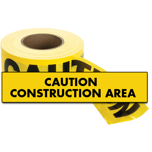 Rubans standards pour barricades, Anglais, 3" la x 1000' lo, 2 mils, Noir sur jaune Toolneeds Inc.