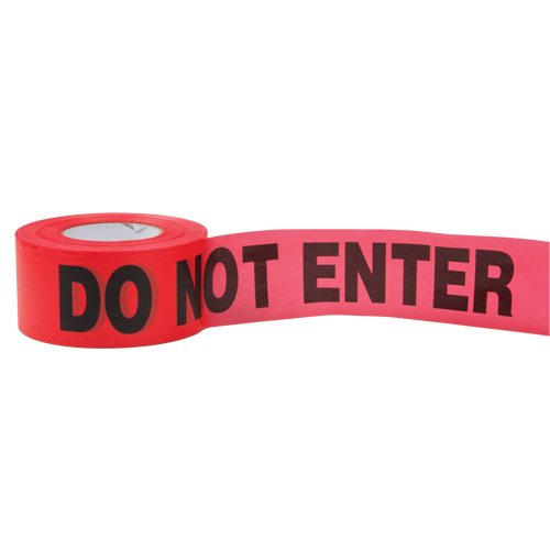 Rubans standards pour barricades, Anglais, 3" la x 1000' lo, 2 mils, Rouge Toolneeds Inc.