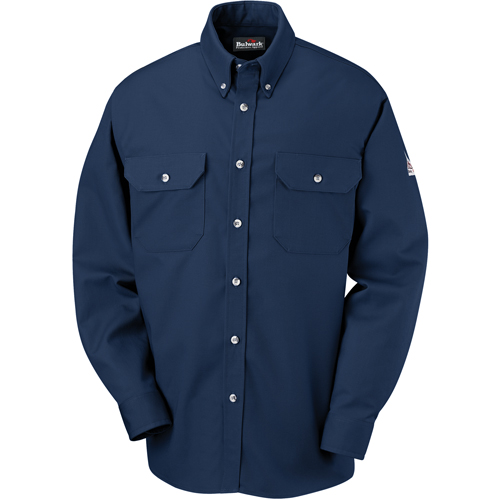 Flame-Resistant Cool Touch&reg; 2 Button Front Deluxe Shirts, Small, Navy Blue Toolneeds Inc.