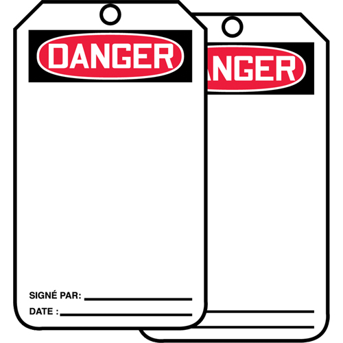 Safety Tags, Plastic, 3-1/8" W x 5-7/8" H, French Toolneeds Inc.