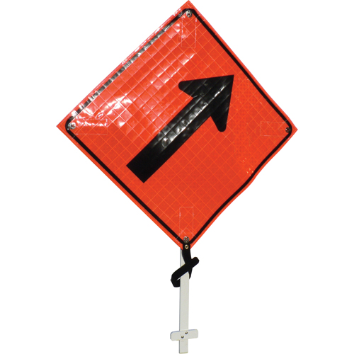 Right Diagonal Arrow Pole Sign, 24" x 24", Vinyl, Pictogram Toolneeds Inc.