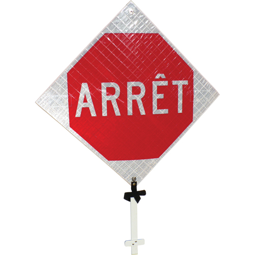 "Arr&ecirc;t" Pole Sign, 24" x 24", Aluminum, French Toolneeds Inc.