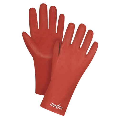 Gants rouges &agrave; fini doux r&eacute;sistants aux produits chimiques, Taille 9, 12" lo, PVC, Doublure en Interlock, 47-mil Toolneeds Inc.