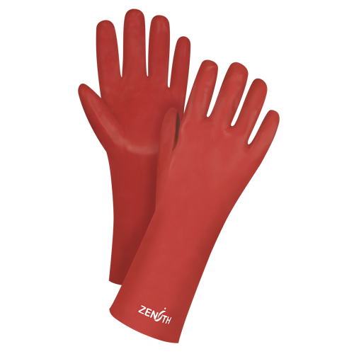 Gants rouges &agrave; fini doux r&eacute;sistants aux produits chimiques, Taille 9, 14" lo, PVC, Doublure en Interlock, 47-mil Toolneeds Inc.