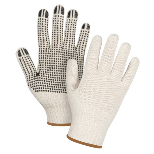 Heavyweight Dotted String Knit Gloves, Poly/Cotton, Single Sided, 7 Gauge, Large Toolneeds Inc.
