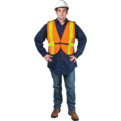 Standard-Duty Safety Vest, High Visibility Orange, Medium, Polyester Toolneeds Inc.