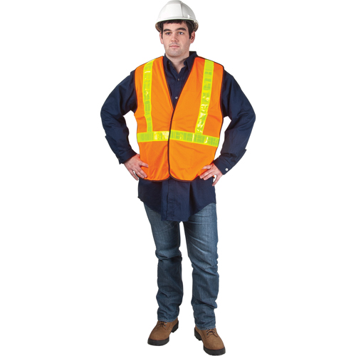 Veste de s&eacute;curit&eacute; pour la circulation d&eacute;tachable en cinq points, Orange haute visibilit&eacute;, Moyen, Polyester Toolneeds Inc.