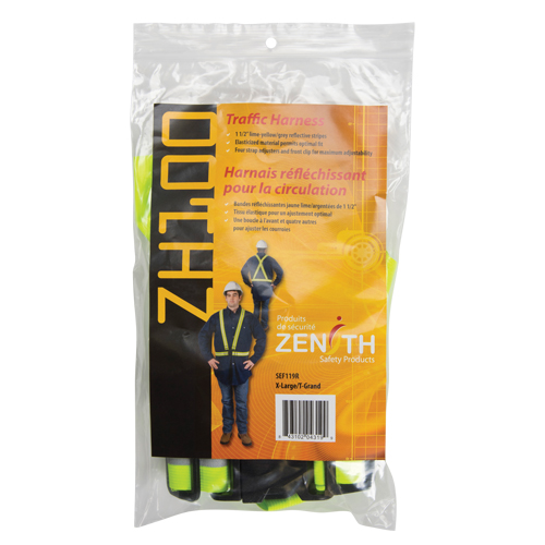 Standard-Duty Safety Harness, High Visibility Lime-Yellow, Silver Reflective Colour, X-Large Toolneeds Inc.