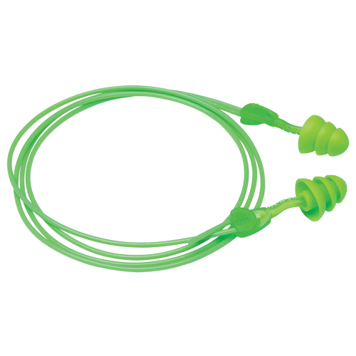 Bouchons d'oreilles r&eacute;utilisables Glide Trio, Avec cordon, Vrac - &agrave; nu, 27 dB NRR, Taille unique Toolneeds Inc.