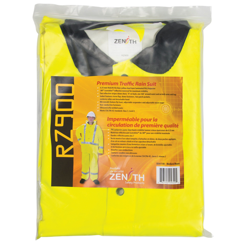 RZ900 Premium Traffic Rain Suit, Polyester/PVC, Medium, Lime-Yellow Toolneeds Inc.