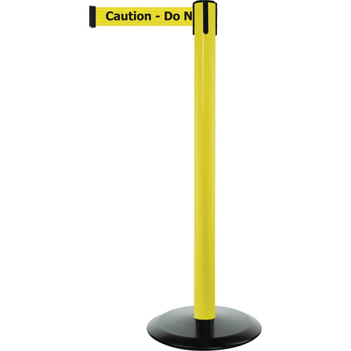 Montant pour syst&egrave;me Advance TensaBarrier, Acier, 36" h, Ruban Noir/Jaune, Longueur du ruban 7,5' Toolneeds Inc.