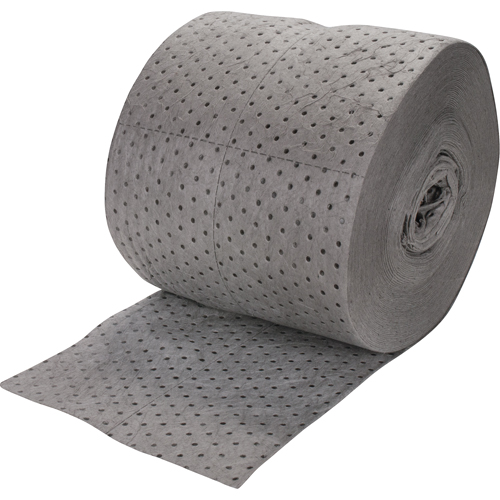 Rouleaux absorbants li&eacute;s de premi&egrave;re qualit&eacute;, Lourd, 150' lo x 15" la, Absorption 25 gal. Toolneeds Inc.
