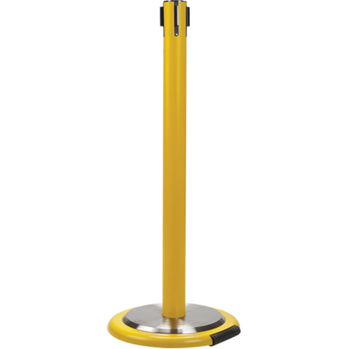 Poteau r&eacute;cepteur pour barri&egrave;res sur pieds pour le contr&ocirc;le des foules avec roues, Hauteur de 35", Jaune Toolneeds Inc.