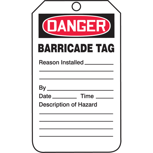 Safety Tags, Plastic, 3-1/4" W x 5-3/4" H, English Toolneeds Inc.