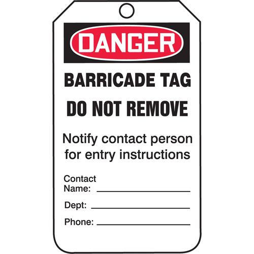 Safety Tags, Plastic, 3-1/4" W x 5-3/4" H, English Toolneeds Inc.