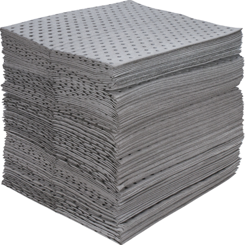 Industrial-Grade Fine Fibre Sorbent Pads, Universal, 15" x 17", 40 gal. Absorbancy Toolneeds Inc.