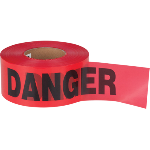 "Danger" Barricade Tape, Bilingual, 3" W x 1000' L, 1.5 mils, Black on Red Toolneeds Inc.