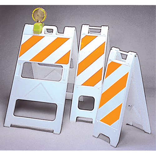 Barricades, Folding, 13" L x 45" H, Orange/White Toolneeds Inc.