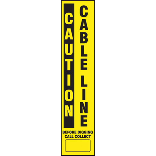 D&eacute;calcomanies pour piquet flexible de marquage - Caution Cable Line Toolneeds Inc.