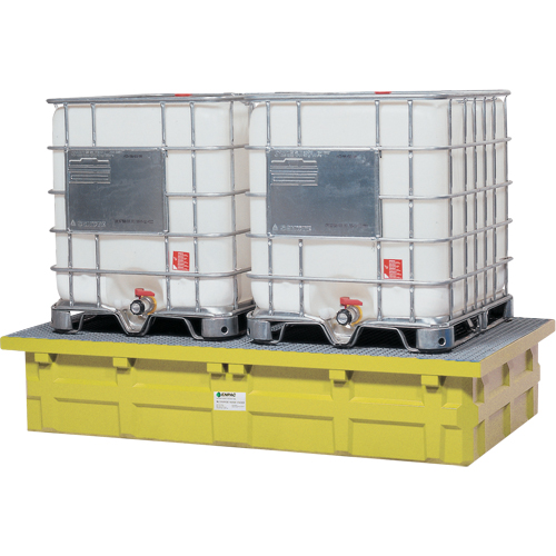 GRV double &agrave; dessus bas avec drain, Capacit&eacute; de d&eacute;versement 385 gal. US, 110" x 55" x 20" Toolneeds Inc.