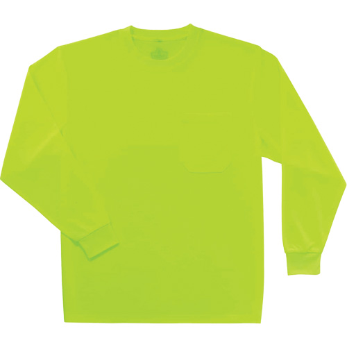 GloWear 8091 Non-Certified Long Sleeve T-Shirt, Polyester, Small, High Visibility Lime-Yellow Toolneeds Inc.