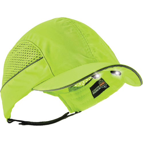 Skullerz&reg; 8960 Short Brim Bump Cap with LED Lighting, High Visibility Lime Green Toolneeds Inc.