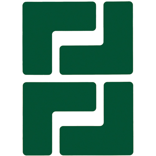 Floor Corner Marks, L, 5" L x 2" W, Green, Polyester Toolneeds Inc.