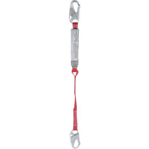 Pro Shock Absorbing Lanyard, 3', Locking Snap Hook Center, Locking Snap Hook Leg Ends, Polyester Toolneeds Inc.