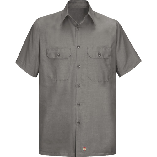 Short Sleeve Ripstop Shirt, Men's, Large (Tall), Grey Toolneeds Inc.