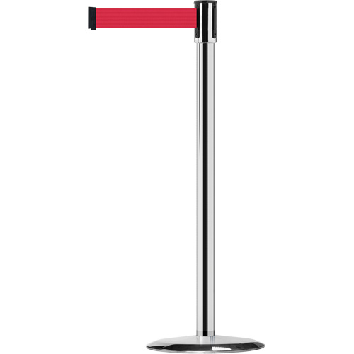 Montant pour barri&egrave;re Slimline TensaBarrier, Acier, 38" h, Ruban Rouge, Longueur du ruban 7,5' Toolneeds Inc.