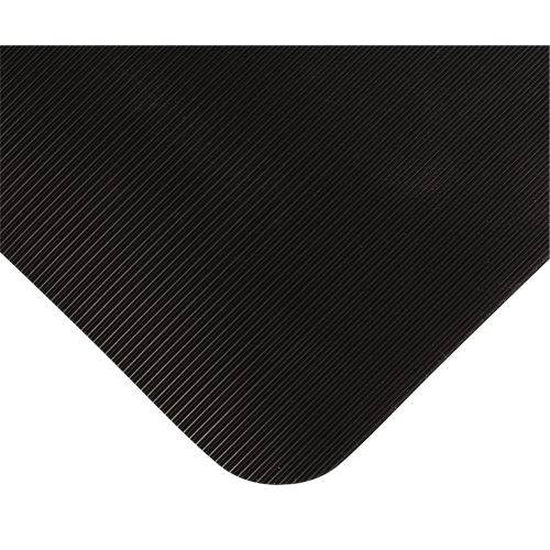 Tapis tr&egrave;s robuste pour panneau de contr&ocirc;le No 720, Ondul&eacute;, 3' x 10' x 5/8", Noir, PVC Toolneeds Inc.