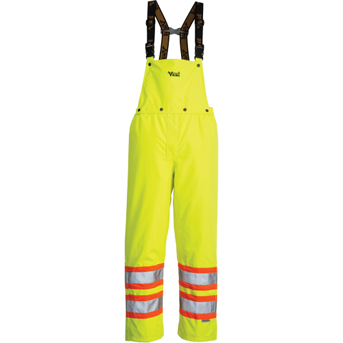 Journeyman Detachable Bib Safety Pants, Polyester, Small, High Visibility Lime-Yellow Toolneeds Inc.