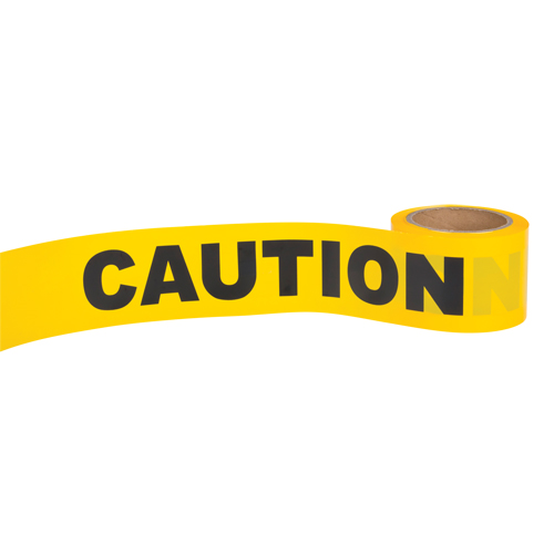 "Caution" Barricade Tape, English, 3" W x 300' L, 1.5 mils, Black on Yellow Toolneeds Inc.