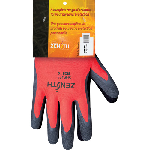 Gants enduits de latex de caoutchouc naturel, 10, R&ecirc;vetement Latex de caoutchouc, Calibre 13, Enveloppe en Polyester Toolneeds Inc.