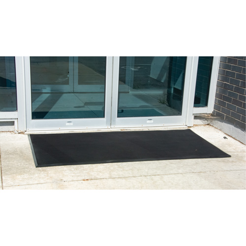 Tapis d'entr&eacute;e ext&eacute;rieure, Caoutchouc, Grattoir Type, Motif Textur&eacute;, 2' x 2-2/3', Noir Toolneeds Inc.